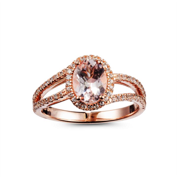 Womens Pink Morganite Gold Over Silver Cocktail Ring