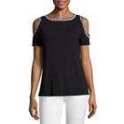 Liz Claiborne Short Sleeve Cold Shoulder T-shirt