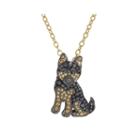 Animal Planet&trade; 14k Yellow Gold Over Sterling Silver Crystal German Shepherd Pendant Necklace