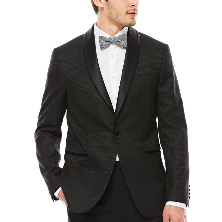 Jf J. Ferrar Houndstooth Tuxedo Jacket - Slim Fit