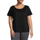 Xersion Short Sleeve Lace Back Tee - Plus