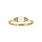 Cultured Freshwater Pearl And Diamond-accent 14k Yellow Gold Ring