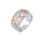 Hallmark Diamonds 1/4 Ct.t.w. Diamond Sterling Silver With 14k Rose Gold Accent Ring