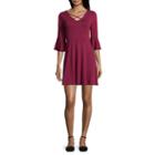 Arizona 3/4 Sleeve Skater Dress-juniors