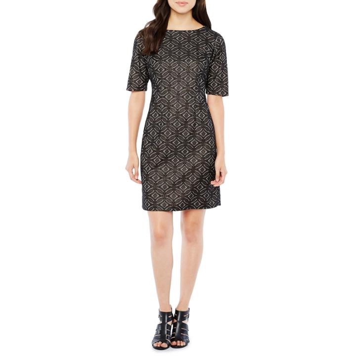 R & K Originals Elbow Sleeve Lace Shift Dress