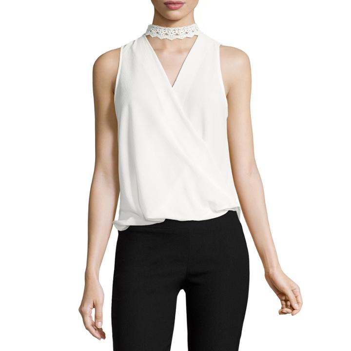 By & By Woven Tank Top-juniors