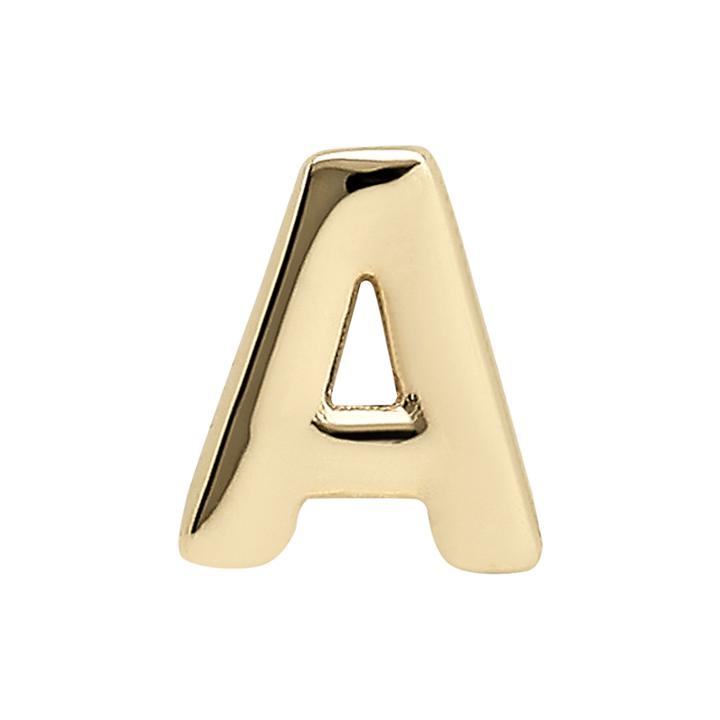 Teeny Tiny 10k Yellow Gold Initial A Single Stud Earring