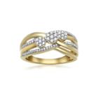 Diamond Blossom Womens 1/4 Ct. T.w. White Diamond Gold Over Silver Cocktail Ring