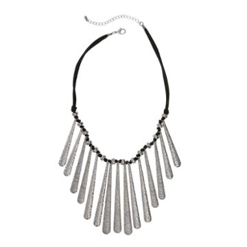 El By Erica Lyons El By El Black Silver Statement Necklace