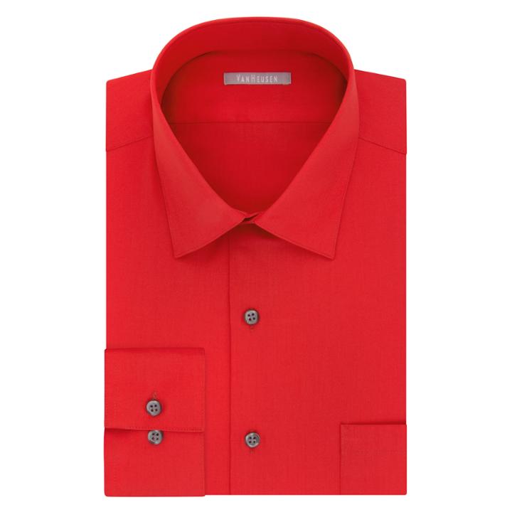 Van Heusen Van Heusen No-iron Lux Sateen Dress Shirt Long Sleeve Sateen Dress Shirt - Fitted