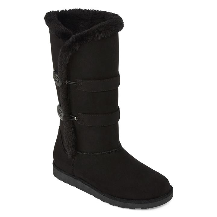 Arizona Womens Faux-fur Button Boots