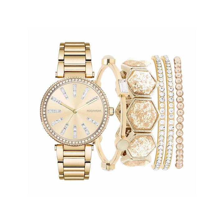 Rocawear Womens Gold Tone 6-pc. Watch Boxed Set-rlst1955g329-005