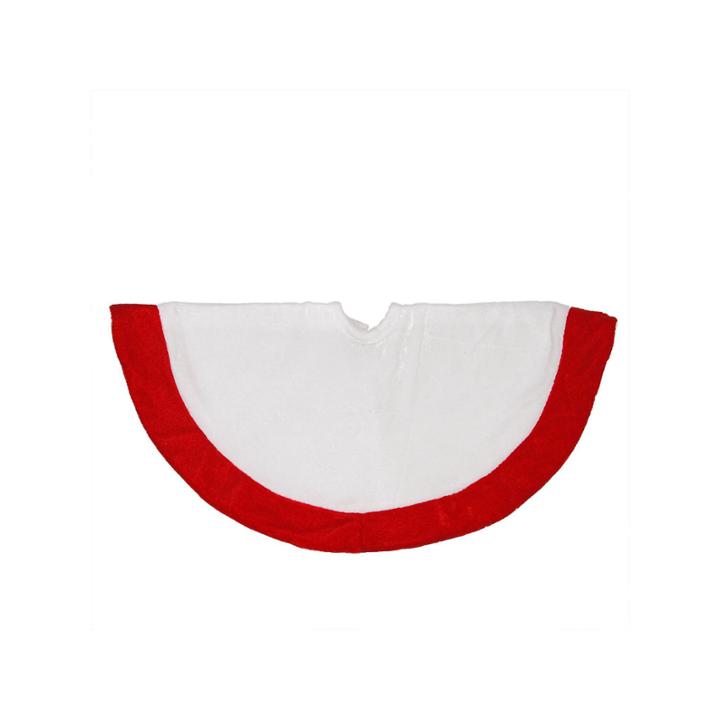 18 Traditional White And Red Velveteen Mini Christmas Tree Skirt