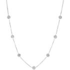 Sterling Silver Crystal Beaded Station Necklace