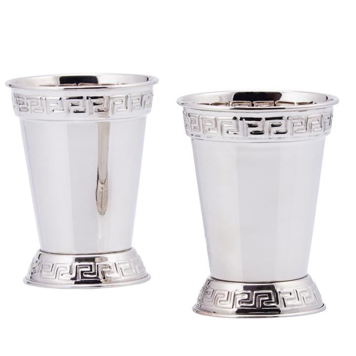 Old Dutch Nickel Plated 12 Oz Mint Julep Cups Setof 2