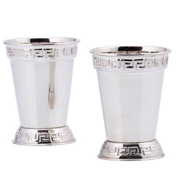 Old Dutch Nickel Plated 12 Oz Mint Julep Cups Setof 2