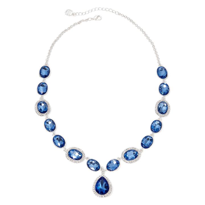 Monet Blue And Silver-tone Y Necklace