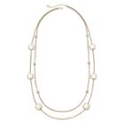 Monet White And Gold-tone Station Necklace