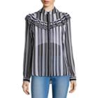 Belle + Sky&trade; Long-sleeve Ruffled Button-down Blouse