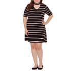 Arizona Short Sleeve Fit & Flare Dress-juniors Plus