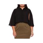 Ashley Nell Tipton For Boutique+ Cropped Long-sleeve Button-down Shirt - Plus