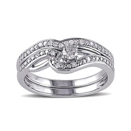 1/3 Ct. T.w. Diamond 10k White Gold Bridal Ring Set