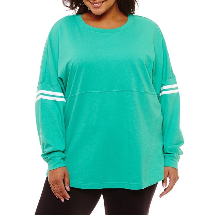 City Streets Long Sleeve Scoop Neck T-shirt-womens