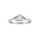 Womens White Topaz Sterling Silver Solitaire Ring