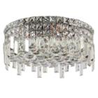 Cascade Collection 5 Light 7.5 Round Chrome Finish And Clear Crystal Flush Mount Ceiling Light