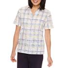 Alfred Dunner Short Sleeve Button-front Shirt