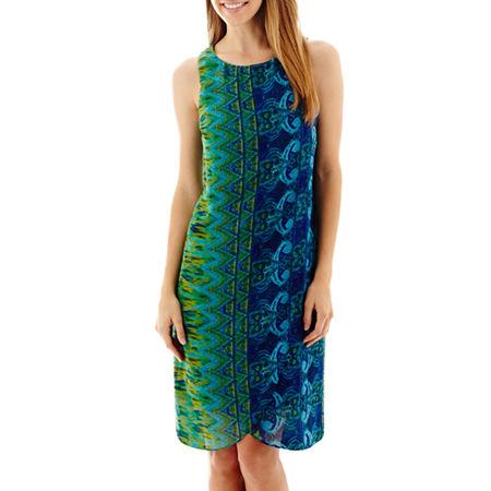 R & K Originals Sleeveless Chiffon Trapeze Dress