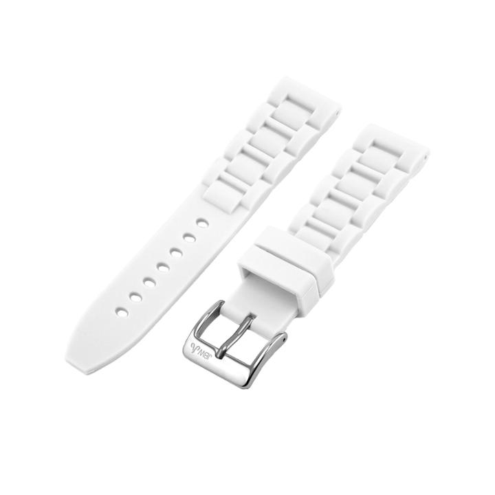 Jbw Womens White And Silver Tone Silicone Watch Band