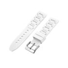 Jbw Womens White And Silver Tone Silicone Watch Band