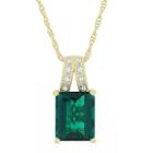 Lab-created Emerald & Sapphire Pendant Necklace