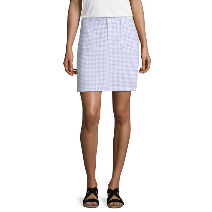 St. John's Bay Poplin Skort - Tall Inseam 18