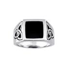 Mens Stainless Steel Celtic Knot Ring With Resin
