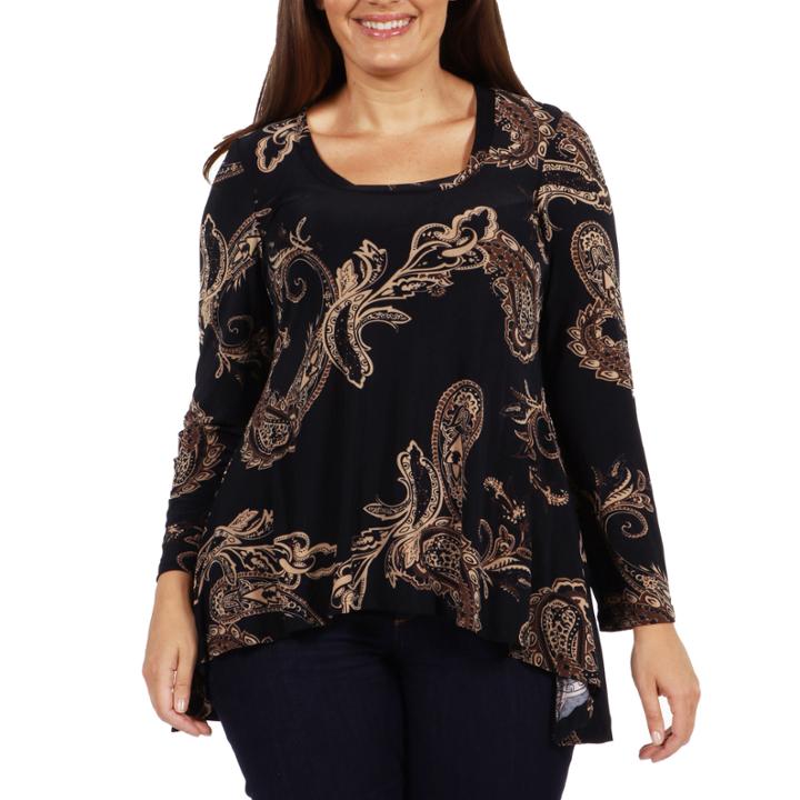 24/7 Comfort Apparel Angelina Tunic Top - Plus