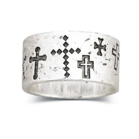 Sterling Silver Walk Beside Me Cross Ring