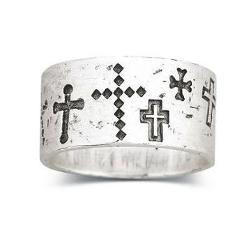 Sterling Silver Walk Beside Me Cross Ring