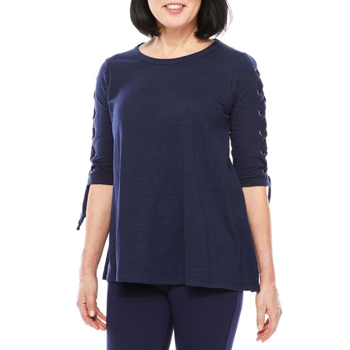 Sag Harbor 3/4 Sleeve Scoop Neck T-shirt