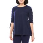 Sag Harbor 3/4 Sleeve Scoop Neck T-shirt