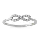 Diamonart Womens 1/5 Ct. T.w. Synthetic Round White Cubic Zirconia Sterling Silver Stackable Ring