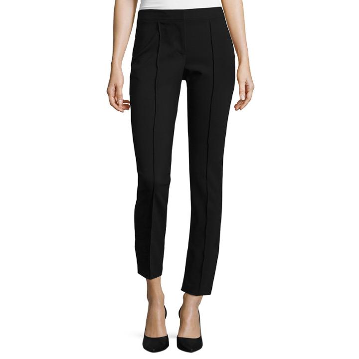 Nicole By Nicole Miller Slim-fit Pintucked Ankle Pants
