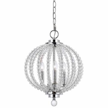 Wooten Heights 16.5 Inch Tall Glass Pendant In Chrome Glass Finish