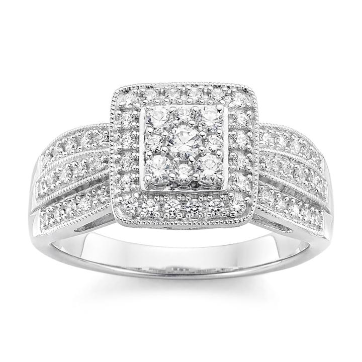 Diamond Blossom 1/2 Ct. T.w. Diamond In 10k White Gold Ring