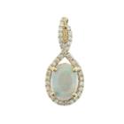 Womens 1/5 Ct. T.w. White Opal 14k Gold Pendant Necklace