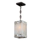 Pompeii Collection 1 Light Mini Flemish Brass Finish And Natural Quartz Square Pendant