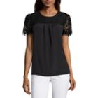 Worthington Short Sleeve Scoop Neck T-shirt-womens Petites