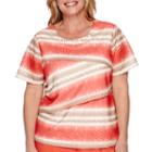 Alfred Dunner Feels Like Spring Short-sleeve Striped Tiered Burnout Tee - Plus