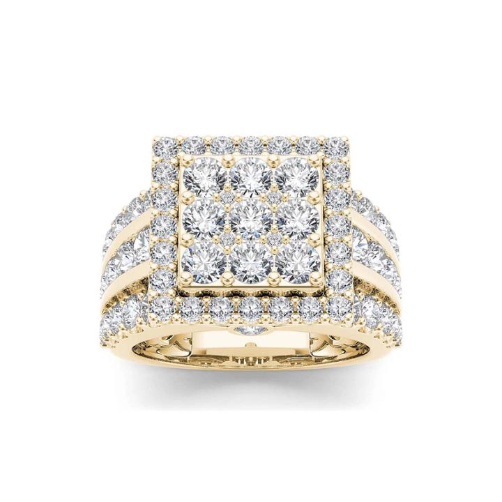3 Ct. T.w. Diamond 10k Yellow Gold Engagement Ring